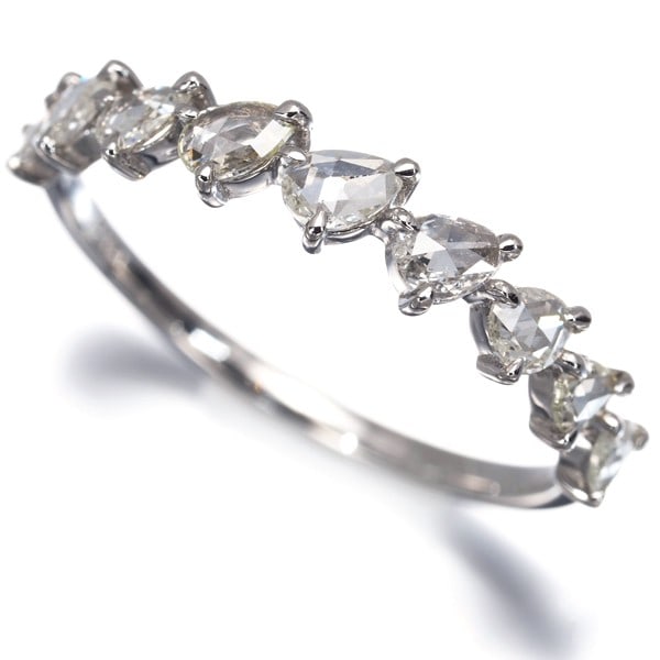 Rose-Cut Diamond 0.40Ct Ring 950 Platinum: Rose-Cut Diamond 0.40Ct Ring 950 Platinum 950 platinum ring features a stunning 0.40ct rose-cut diamond, showcasing its unique cut and fire. The ring's sleek design and slender profile make it a
