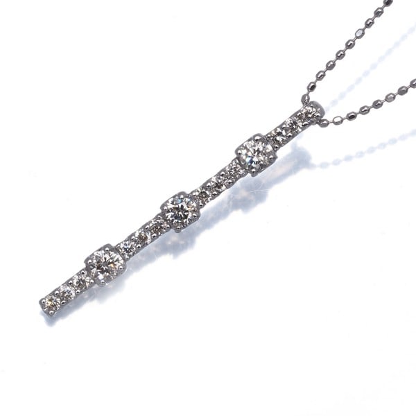 Diamond 0.50Ct Necklace 18K 750 White Gold (1 of 4)
