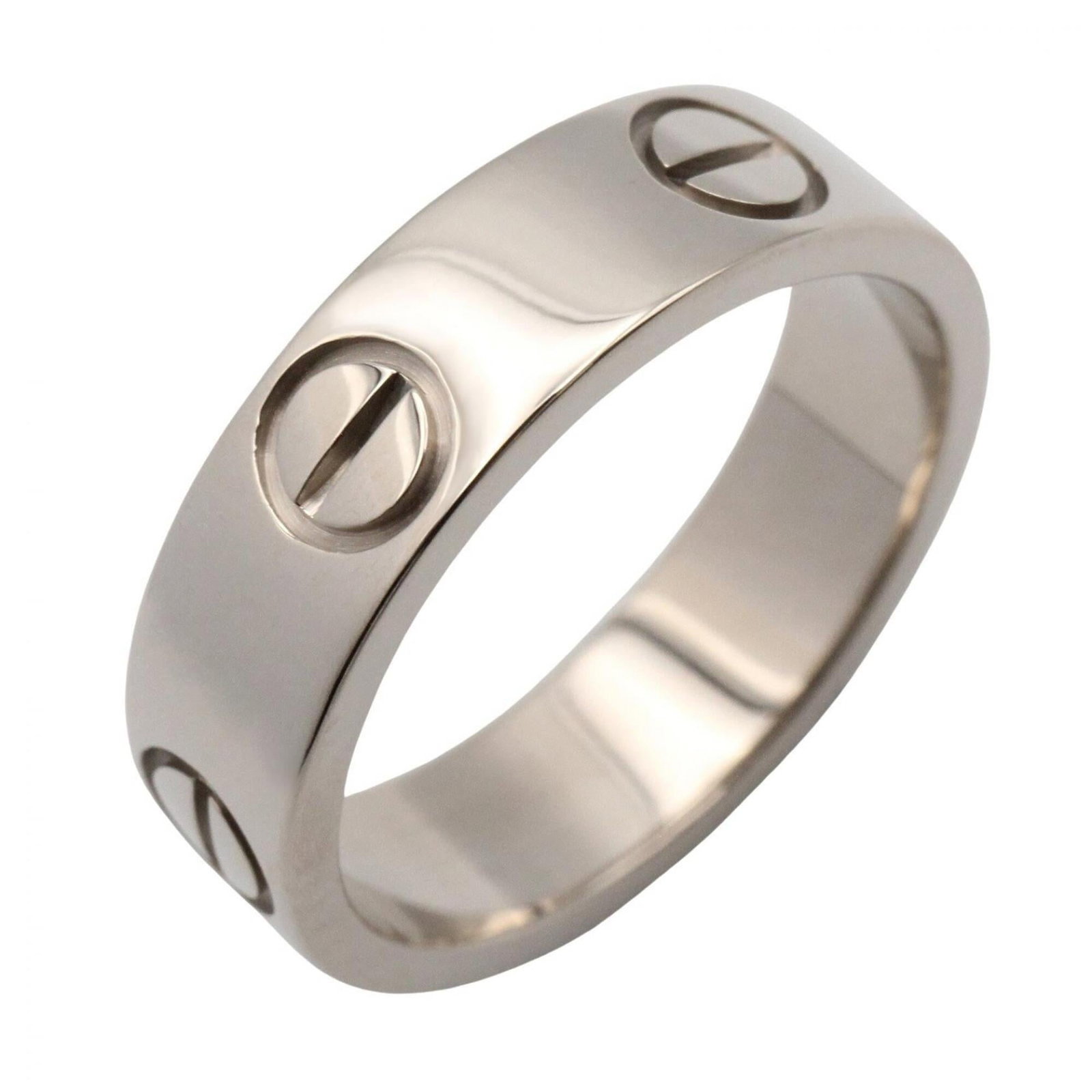CARTIER Band Ring White Gold (18K): CARTIER Band Ring White Gold (18K) Cartier Band Ring White Gold (18K) - A sleek and sophisticated band ring in 18K white gold, featuring a classic design that exudes timeless elegance. Gently used wit