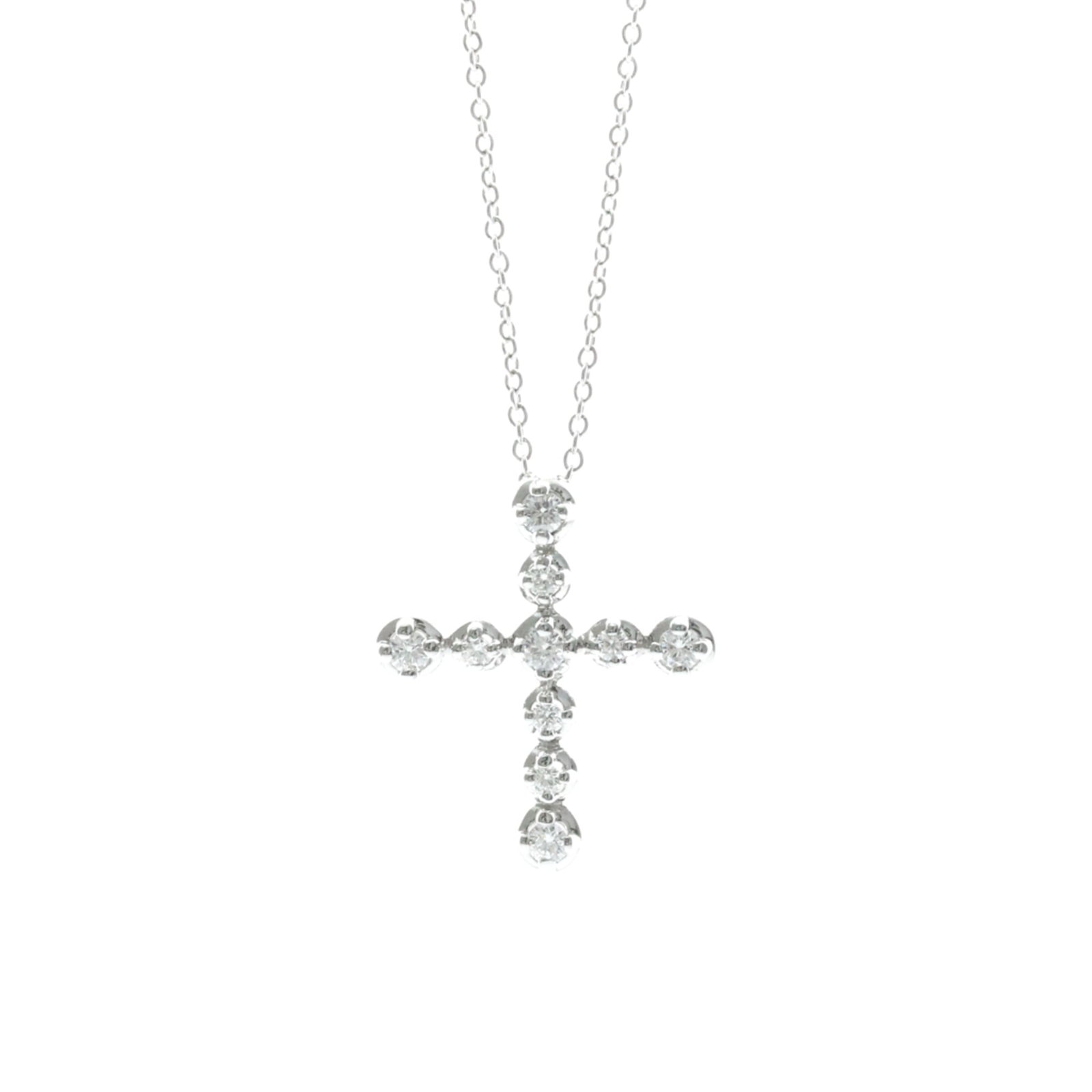 TIFFANY Platinum Silver: TIFFANY Platinum Silver Tiffany's Platinum Silver Tenderness Diamond Necklace boasts a stunning 3.2g diamond pendant set in platinum, adding a touch of elegance to any outfit. The necklace's silver-to