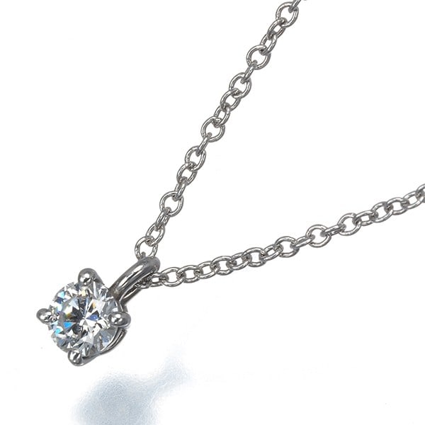 Tiffany&Co. Necklace Diamond 0.17Ct Solitaire 950 Platinum: Tiffany&Co. Necklace Diamond 0.17Ct Solitaire 950 Platinum Tiffany & Co.'s 950 platinum necklace features a stunning 0.17ct diamond solitaire pendant, approximately 3.5mm in diameter. The necklace boa