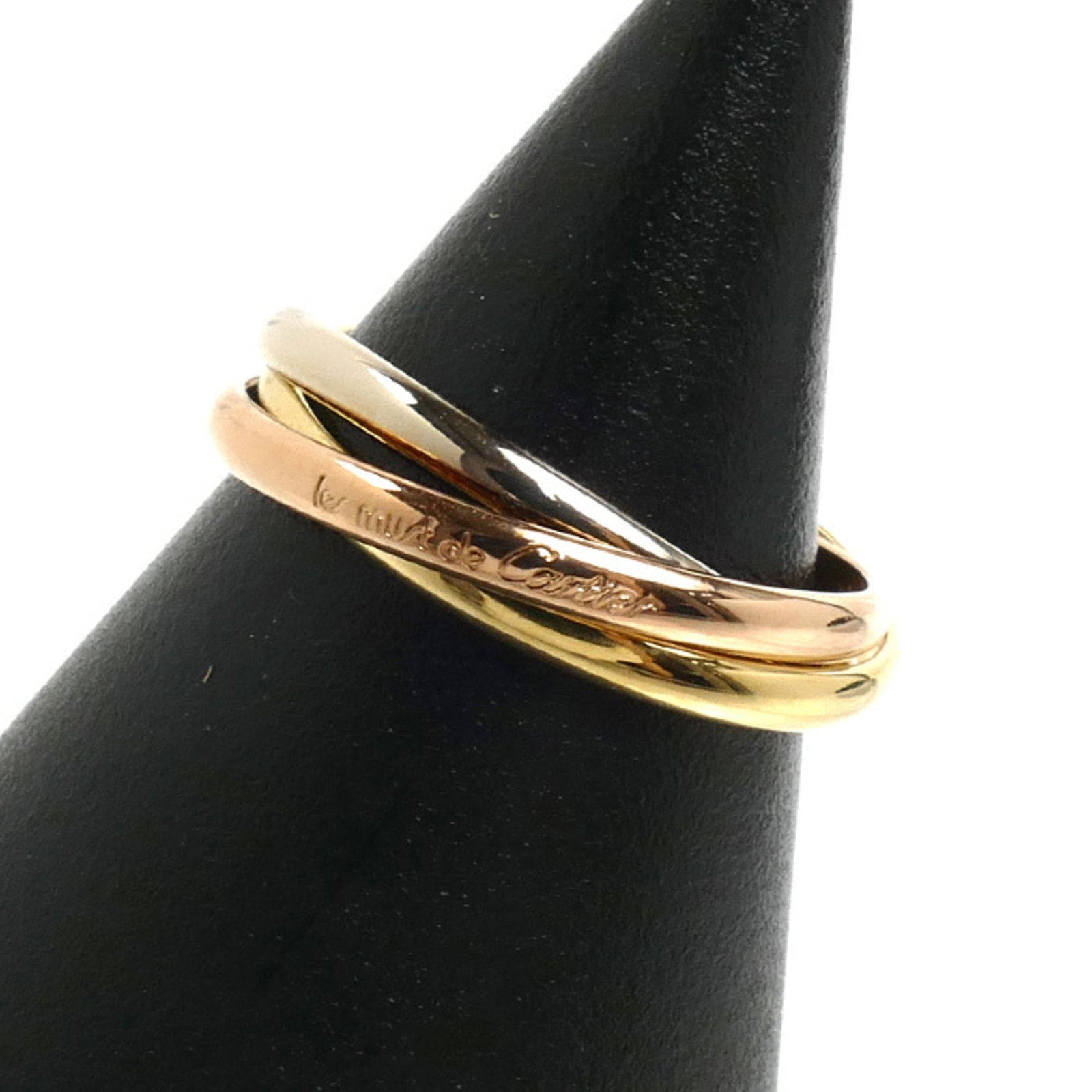 CARTIER Band Ring Pink Gold (18K) White Gold (18K) Yellow Gold (18K): CARTIER Band Ring Pink Gold (18K) White Gold (18K) Yellow Gold (18K) Pink gold, white gold, and yellow gold come together in this elegant band ring from Cartier, a French luxury brand. The 18K gold co