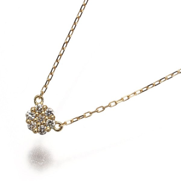 Ahkah Necklace Diamond 0.04Ct Eclairage Petit Paved 18K 750 Yellow Gold: Ahkah Necklace Diamond 0.04Ct Eclairage Petit Paved 18K 750 Yellow Gold 18k yellow gold pendant adorned with a 0.04ct diamond, set in a petite pave design that adds a touch of elegance to any outfit. 