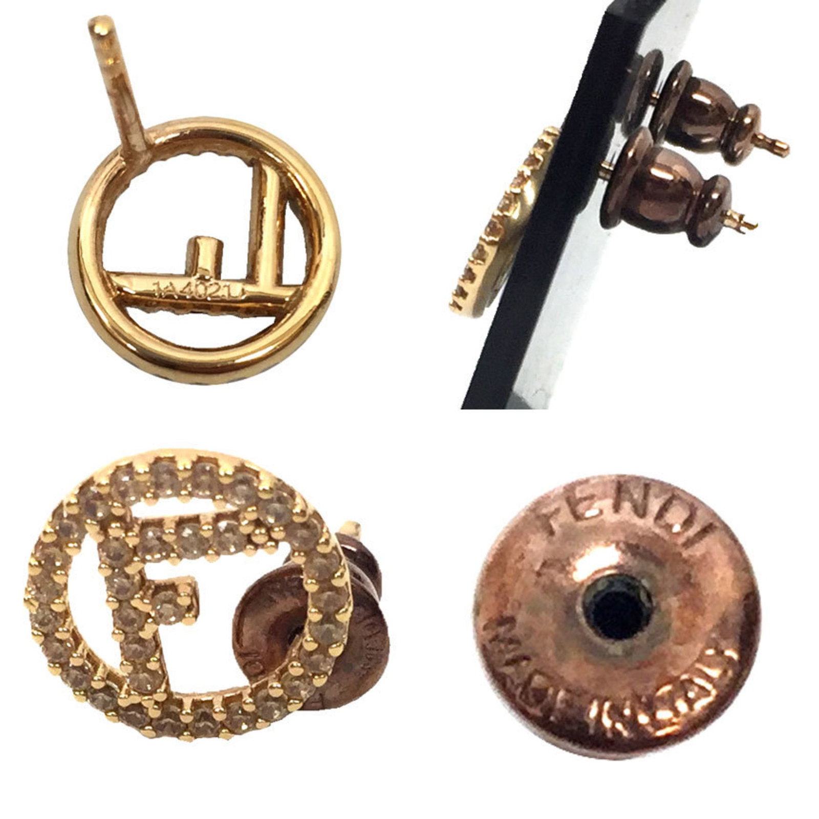 FENDI Stud Earrings Bronze - 3