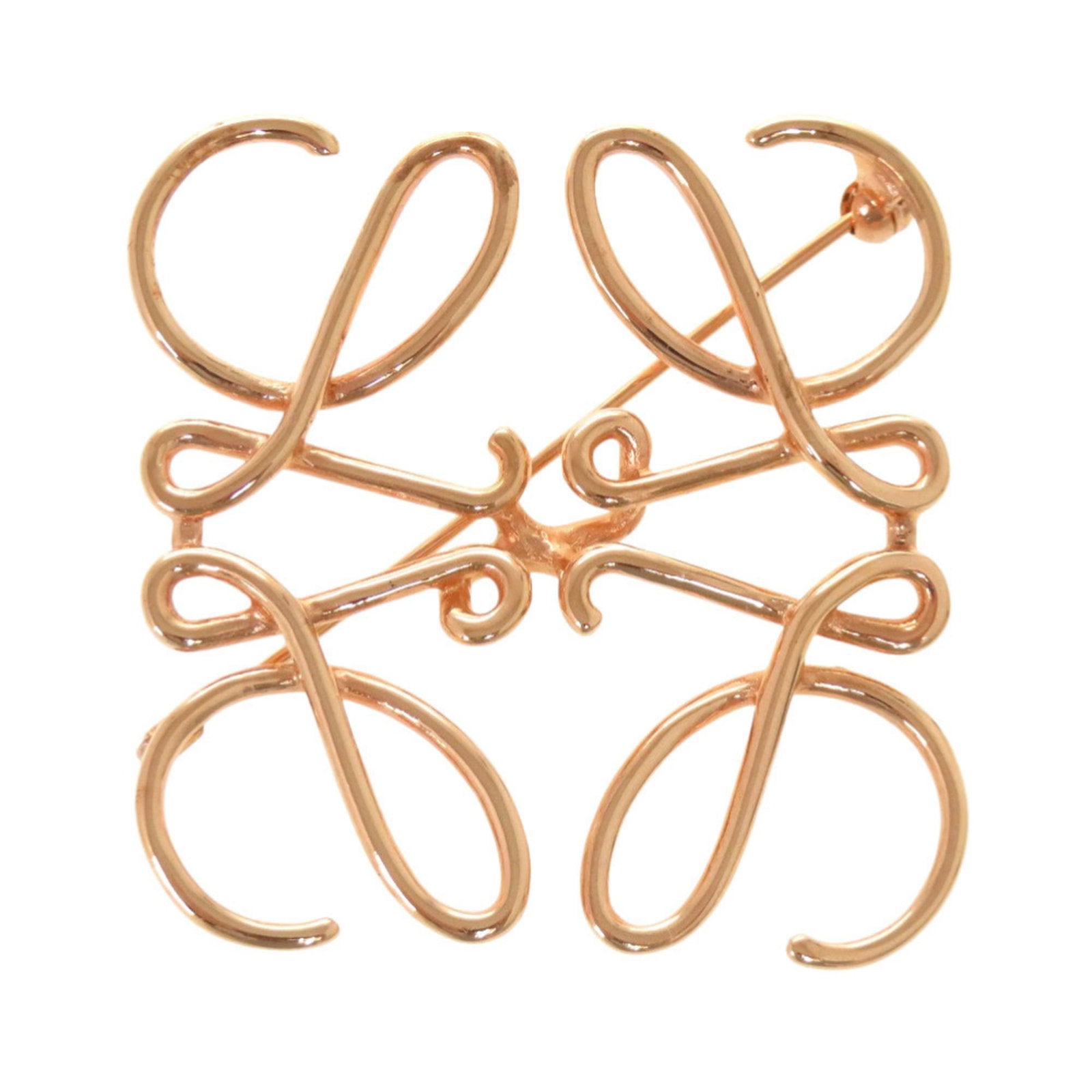 LOEWE Brooch Metal: LOEWE Brooch Metal Pink gold brooch from LOEWE, measuring 5cm x 5cm, in excellent condition with no visible wear, bearing a faint trace of refurbishment. This metal brooch is a unique accessory for wo