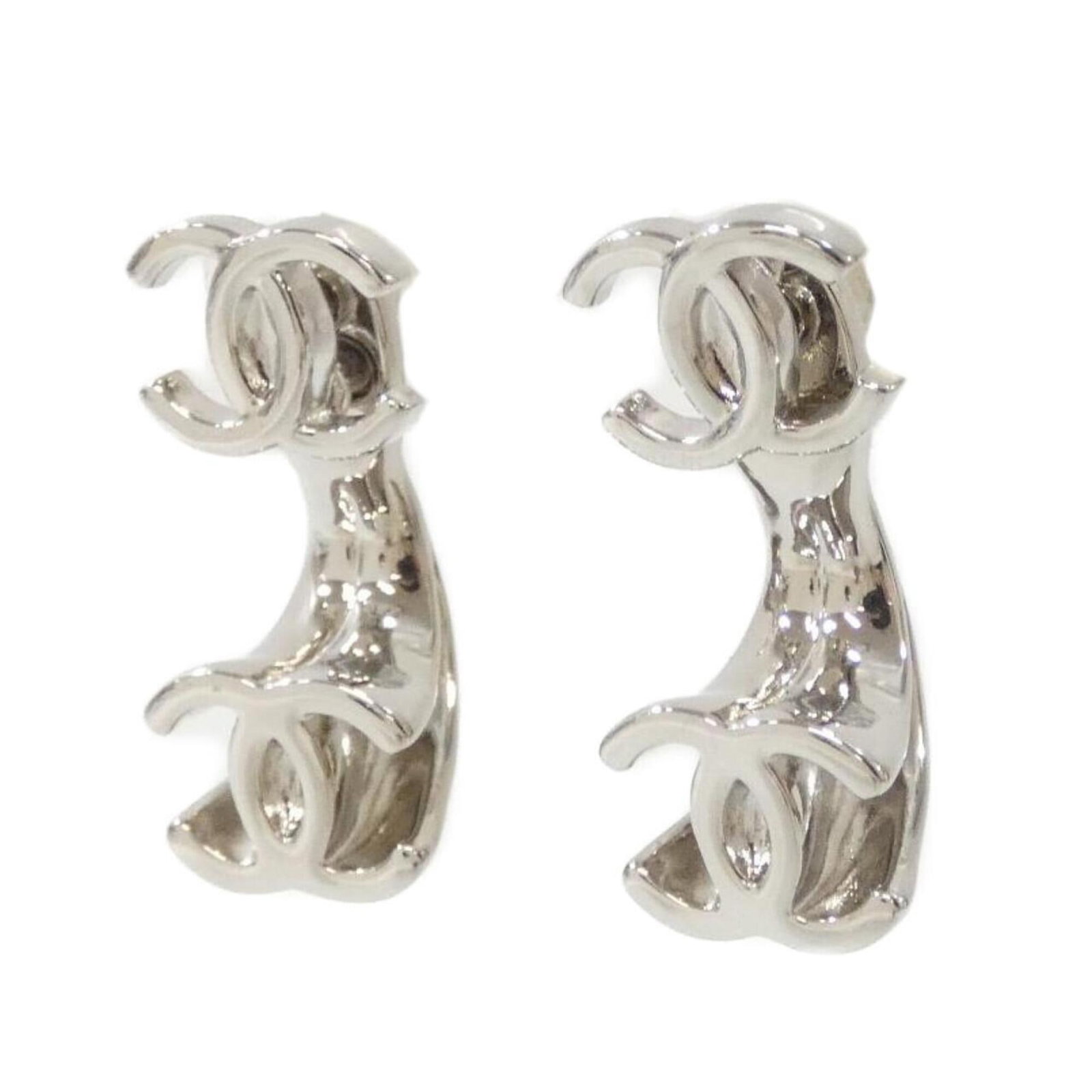 CHANEL Stud Earrings Silver - 2