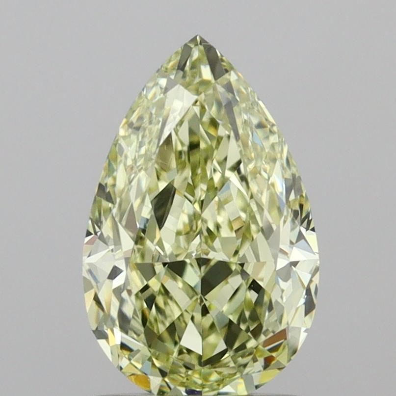 GIA Pear 1.3ct Fancy Light Greenish Yellow VVS1 - Loose Natural Diamond: GIA Pear 1.3ct Fancy Light Greenish Yellow VVS1 - Loose Natural Diamond GIA-certified, this 1.3ct loose natural diamond boasts a stunning Fancy Light Greenish Yellow color and exceptional clarity,