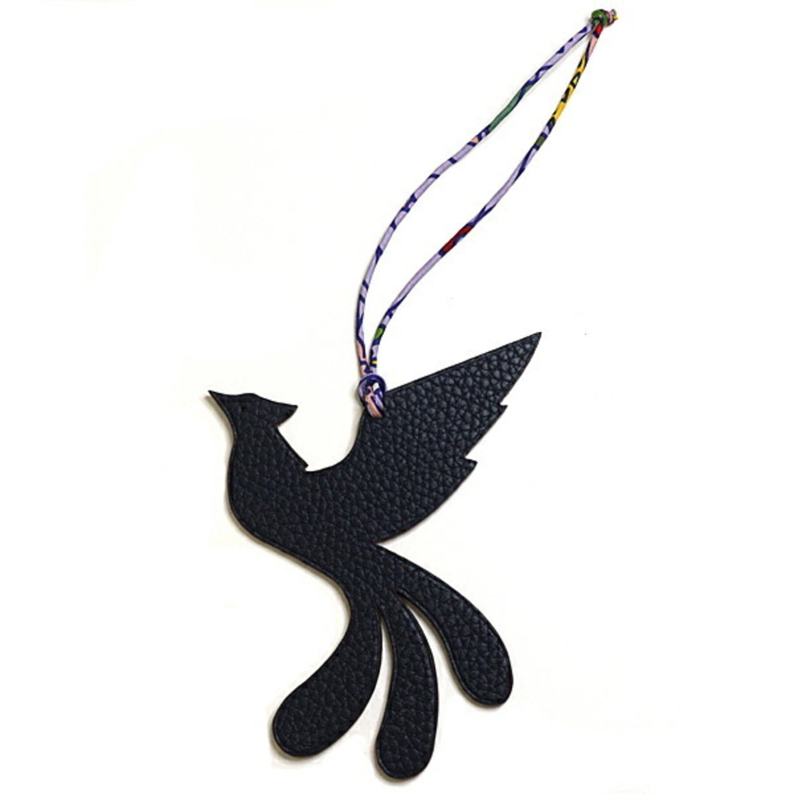 HERMES Handbag Charm Leather: HERMES Handbag Charm Leather Dark navy and purple hues blend in a rich, luxurious leather that adds a touch of sophistication to any handbag. This 12mm x 9.50mm calfskin charm is made from