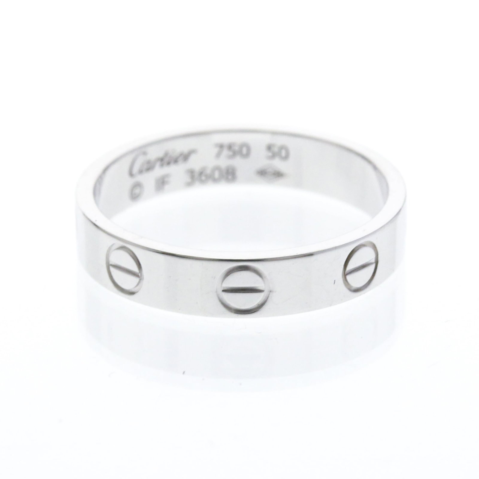 CARTIER Band Ring White Gold (18K): CARTIER Band Ring White Gold (18K) White gold (18K) band ring from Cartier, featuring a sleek and modern design. The ring measures 50 US size 5 1/4, with a width of 3.6mm and a weight of 3.2g. Gently 