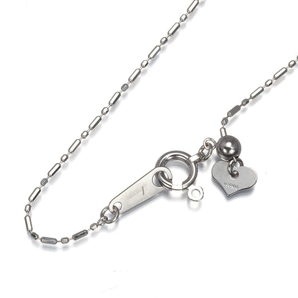 Short & Long Chain Necklace 45Cm 18K 750 White Gold: Short & Long Chain Necklace 45Cm 18K 750 White Gold 18k white gold chain necklace with a 45cm adjustable length, perfect for adding a touch of elegance to any outfit. The necklace features a sturdy