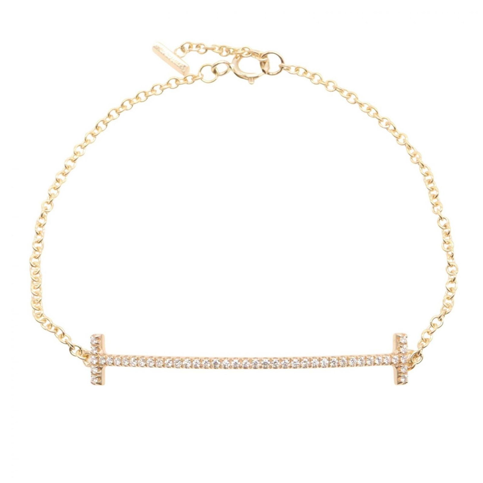 TIFFANY Charm Bracelet Pink Gold (18K): TIFFANY Charm Bracelet Pink Gold (18K) Pink gold (18K) charm bracelet from Tiffany, featuring a delicate design with a gold finish. Measuring 15cm in length, this charm bracelet is in like new