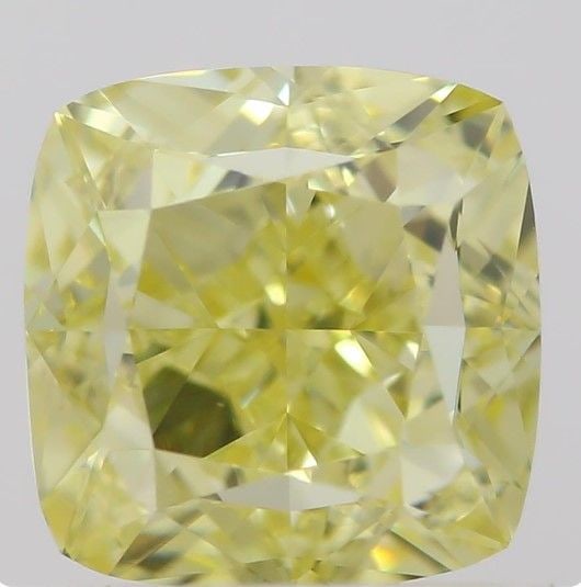 GIA Cushion Brilliant 1.0ct Fancy Yellow VVS2 - Loose Natural Diamond: GIA Cushion Brilliant 1.0ct Fancy Yellow VVS2 - Loose Natural Diamond GIA certified 1.0ct Fancy Yellow VVS2 diamond, boasting an EX polish and VG symmetry, is a standout in its natural beauty. This