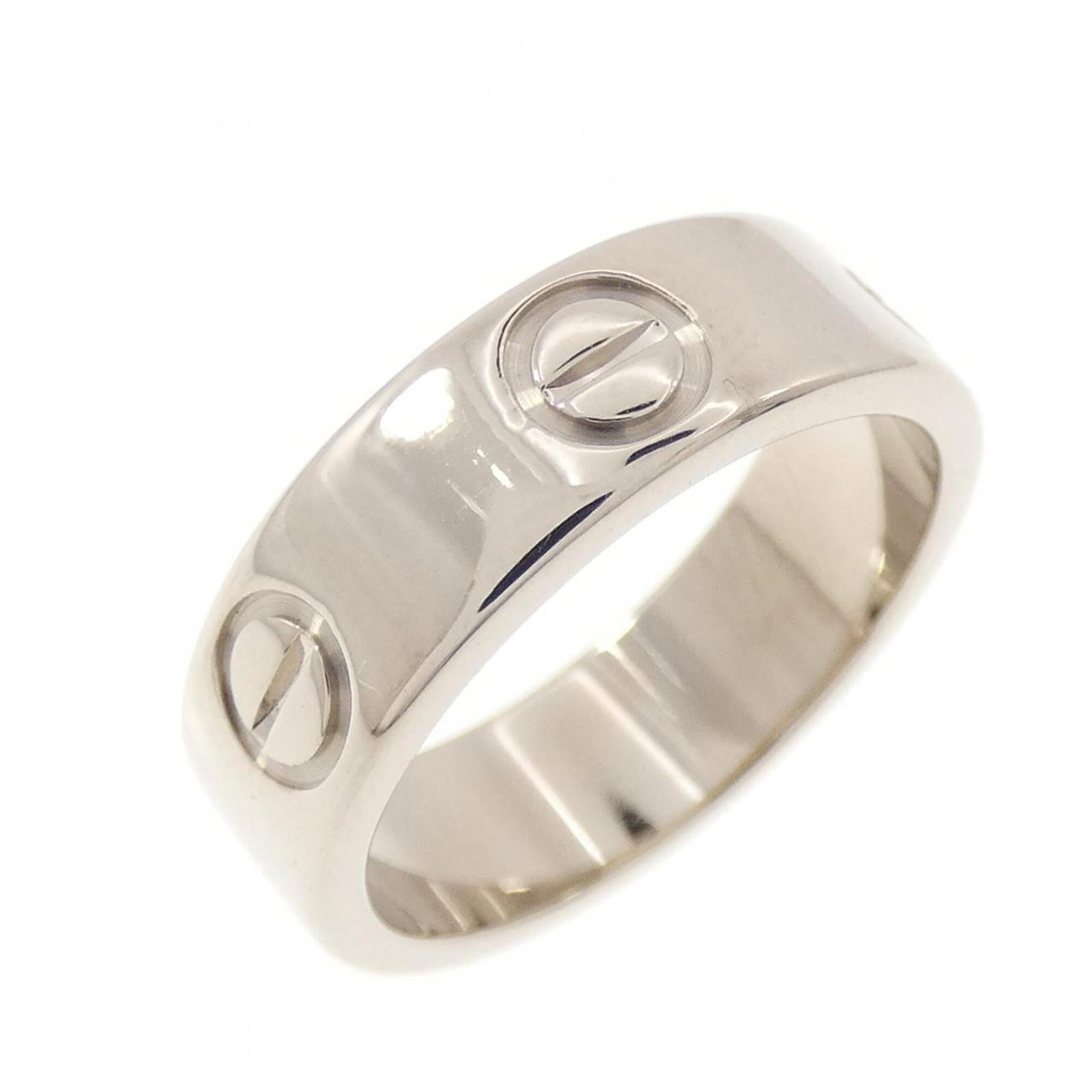 CARTIER Band Ring White Gold (18K): CARTIER Band Ring White Gold (18K) Cartier Band Ring White Gold (18K) is a stunning women's band ring featuring 18K white gold construction. The ring boasts a slender 5.3mm width and weighs 6.3g, maki