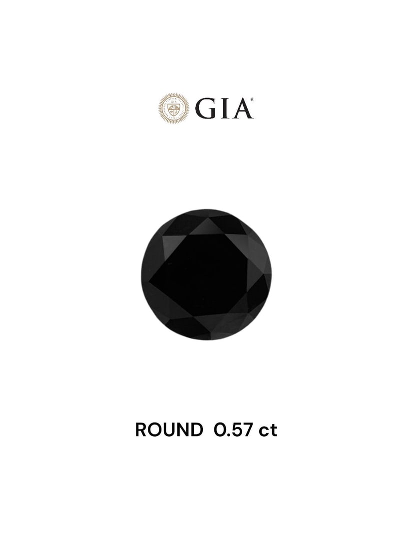 GIA Round 0.57ct Fancy Black VVS2 - Loose Natural Diamond: GIA Round 0.57ct Fancy Black VVS2 - Loose Natural Diamond GIA Round 0.57ct Fancy Black VVS2 - Loose Natural DiamondThe GIA-certified 0.57ct Fancy Black VVS2 diamond boasts exceptional clarity and