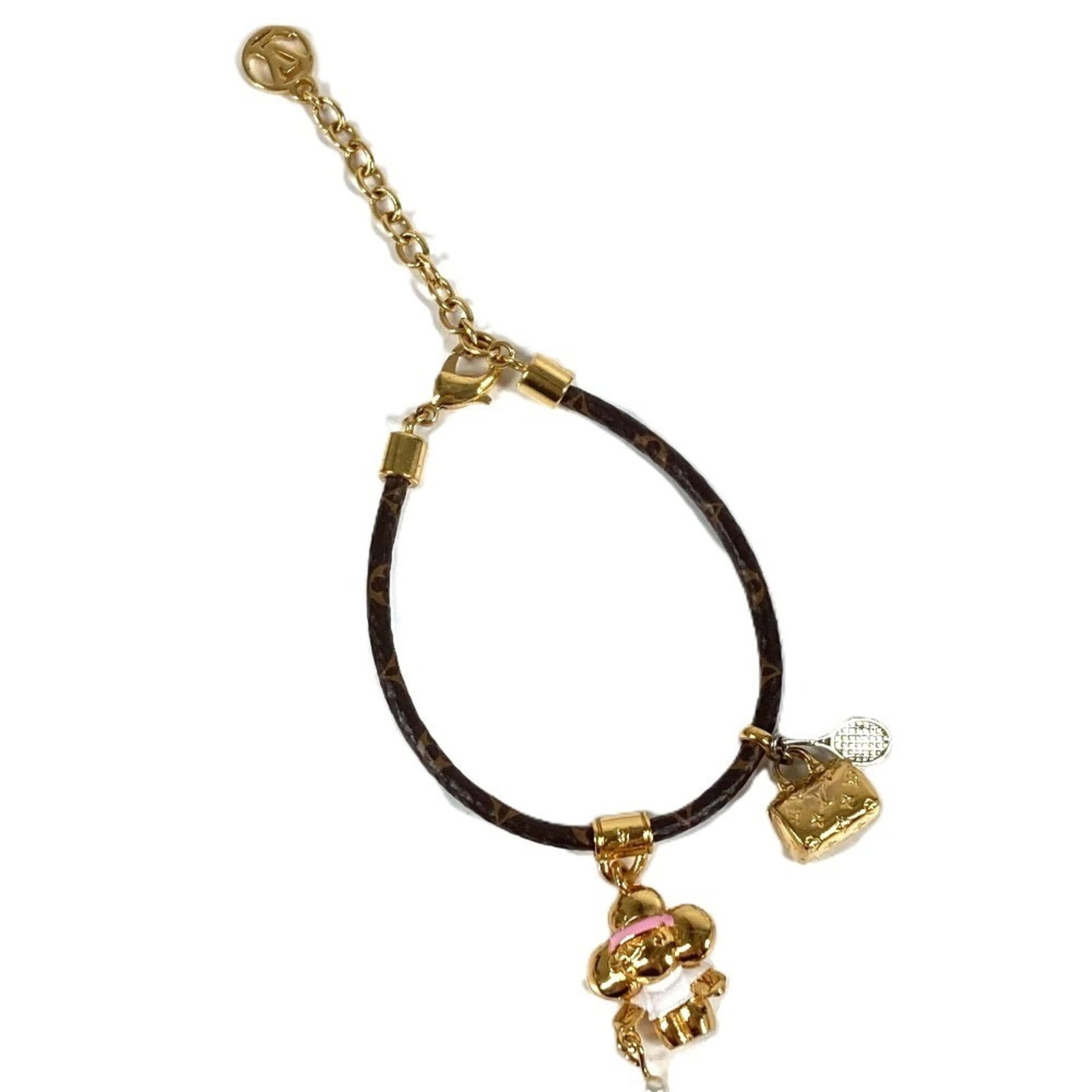 LOUIS VUITTON Bangle Monogram: LOUIS VUITTON Bangle Monogram Brown Monogram Bangle from Louis Vuitton, measuring 19cm in length, features the iconic brand's signature monogram pattern. Gently used with minor signs of wear, this