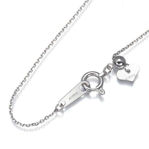 Cable Chain Necklace 45Cm 18K 750 White Gold: Cable Chain Necklace 45Cm 18K 750 White Gold 18k white gold chain necklace with a 45cm adjustable length, perfect for those who appreciate understated elegance. The delicate 0.8mm chain width and