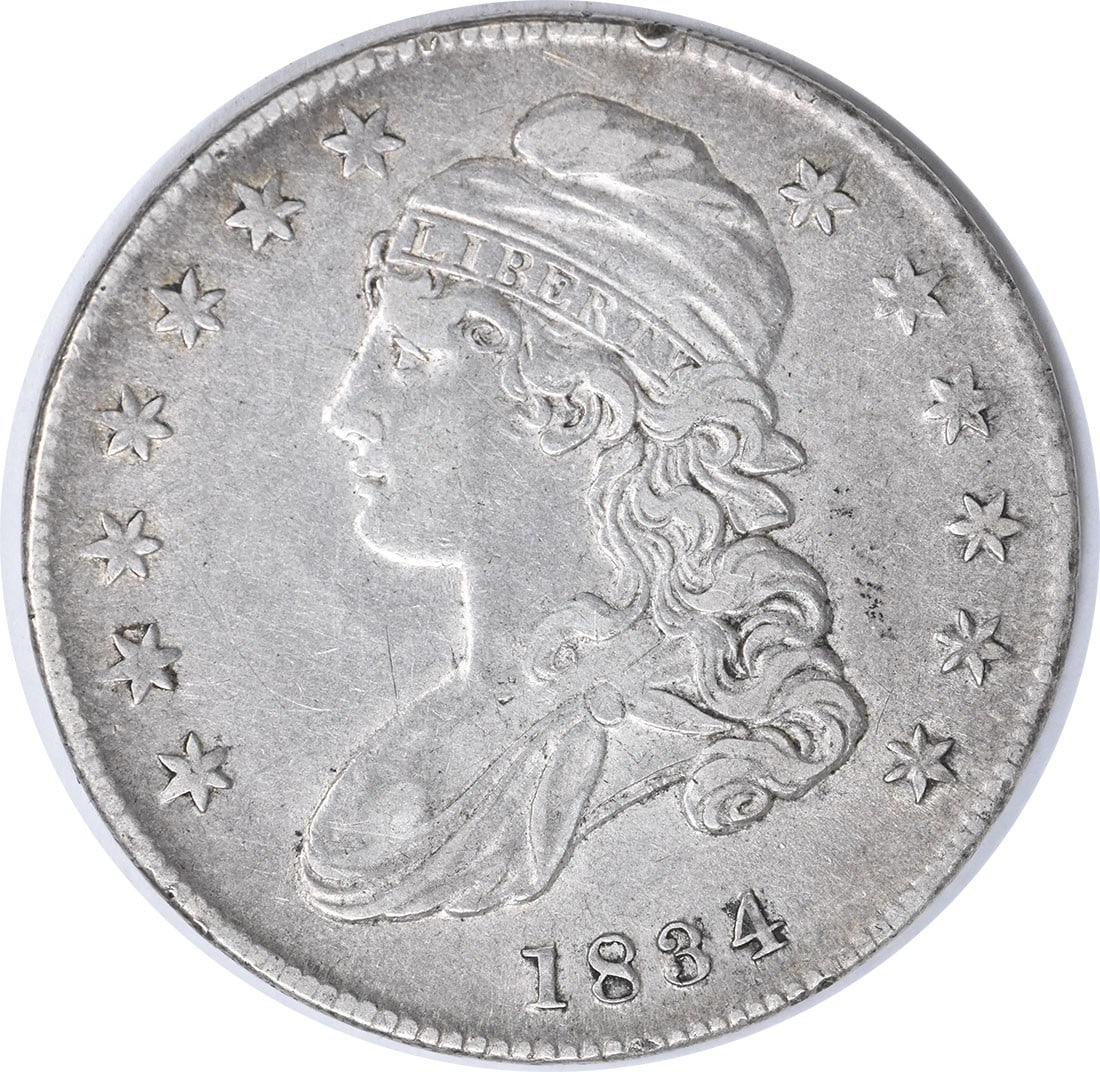 1834 Bust Half Dollar Large Date Large Letters EF Uncertified: 1834 Bust Half Dollar Large Date Large Letters EF Uncertified The 1834 Bust Half Dollar Large Date Large Letters EF Uncertified is a rare and historic coin featuring a distinctive large date and large