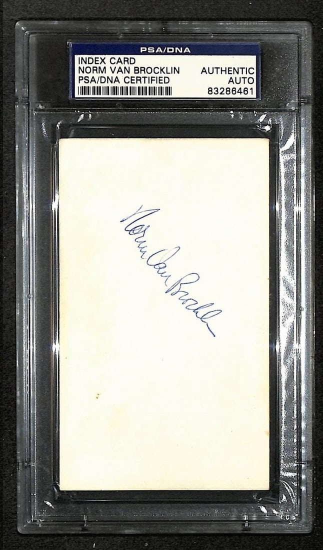 Signed Norm Van Brocklin Eagles HOF Card PSA DNA 212406: Signed Norm Van Brocklin Eagles HOF Card PSA DNA 212406 Item Specifics: Original/Reprint: Original Product: Photo Sport: Football Product Disclaimer: Not affiliated with any team or league. Signatures