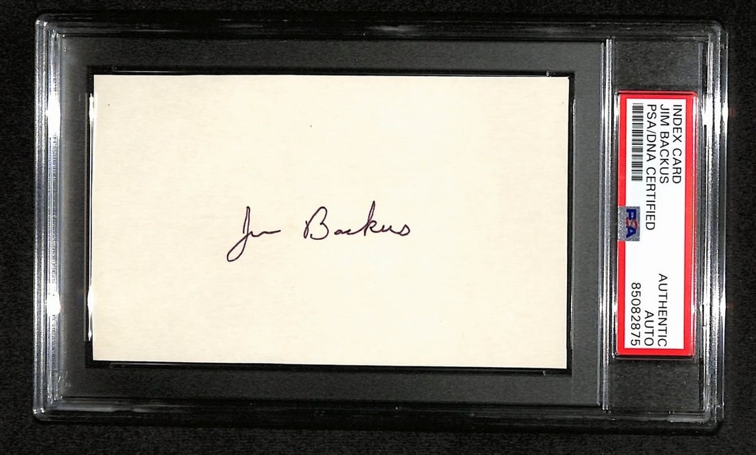 Signed 3x5 Index Card Jim Backus Gilligan's Island PSA DNA Thurston Howell 322 (1 of 2)