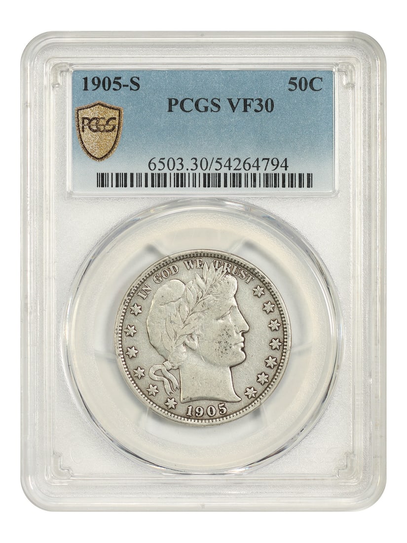PCGS 50C 1905-S Barber Half Dollar (1 of 4)