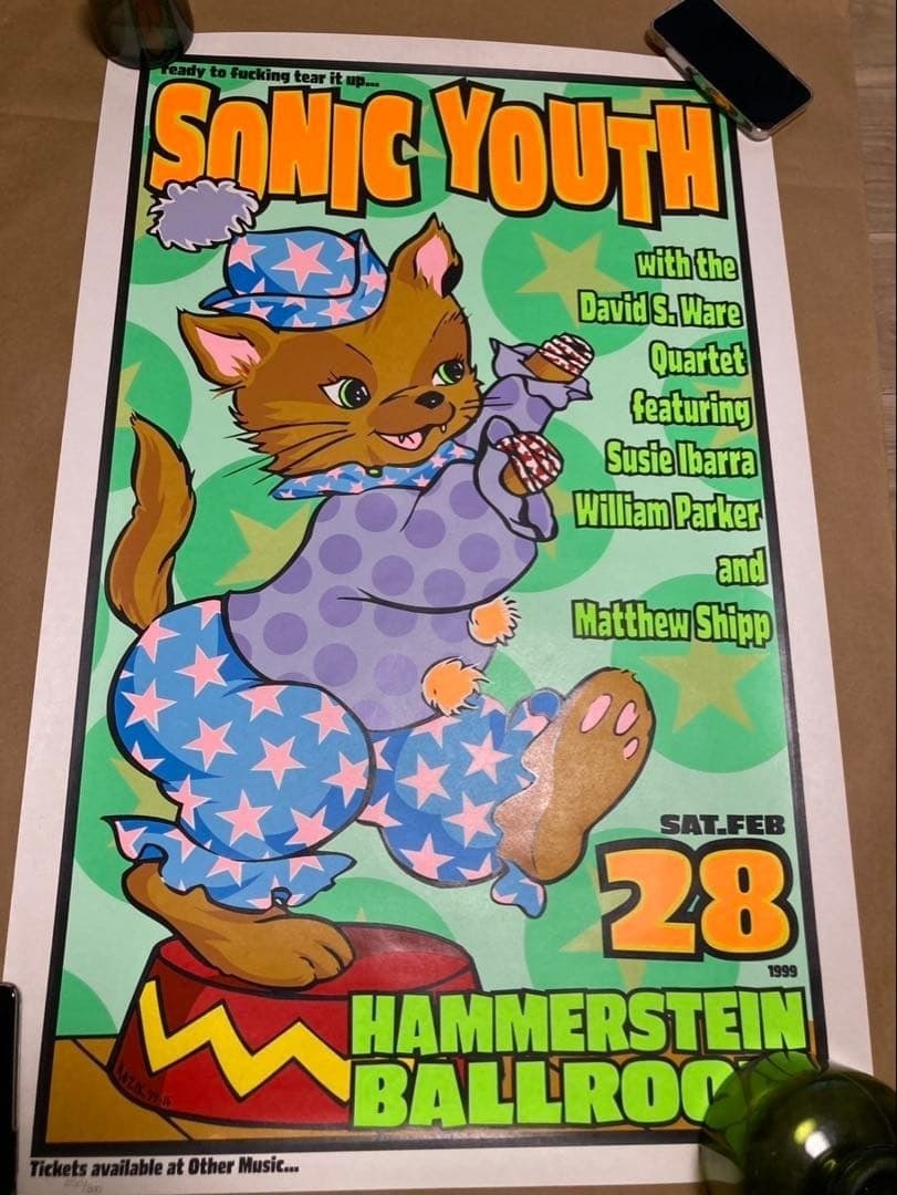 Frank Kozik Sonic Youth Silkscreen Poster 1999 Signed ED 250/ 300 Collectible (1 of 4)