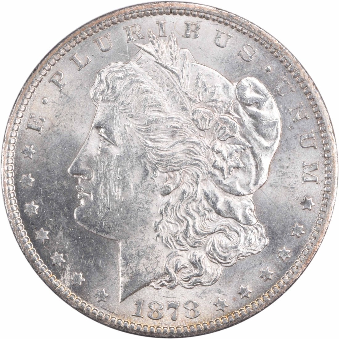 CC Morgan Dollar 1878 BU Uncertified: CC Morgan Dollar 1878 BU Uncertified The 1878 CC Morgan Dollar is a stunning example of American numismatics, boasting a beautiful silver composition and a striking design that has captivated collecto