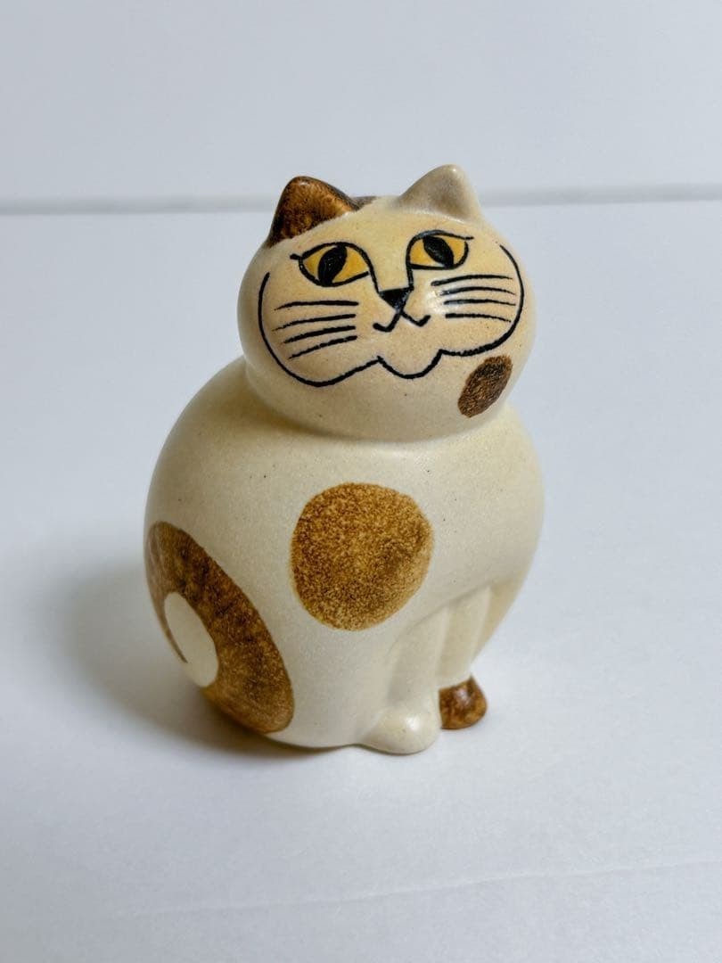 Lisa Larson Cat Mia Mini Neko no Buchi Porcelain Brown Cat Figurine Rare (1 of 5)