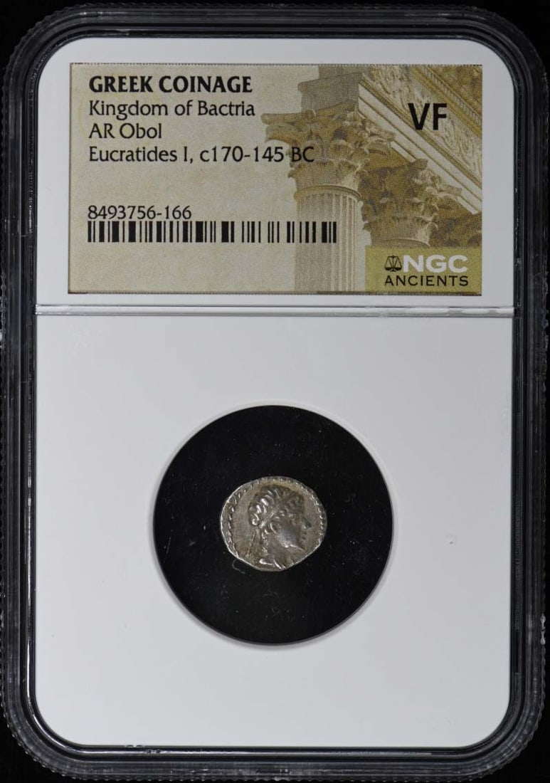 Kingdom of Bactria-GREEK COINAGE GREEK COINAGE AR Obol NGC (1 of 1)