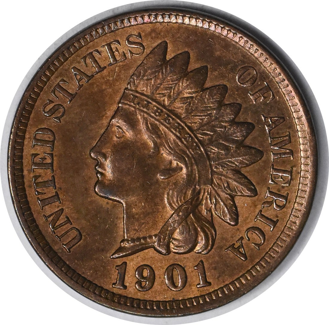 Indian Cent RPD S-11 Choice Uncertified: Indian Cent RPD S-11 Choice Uncertified The 1901 Indian Cent RPD S-11 Choice Uncertified is a high-grade example of a copper coin, graded MS64 and certified as uncirculated. This coin features a disti