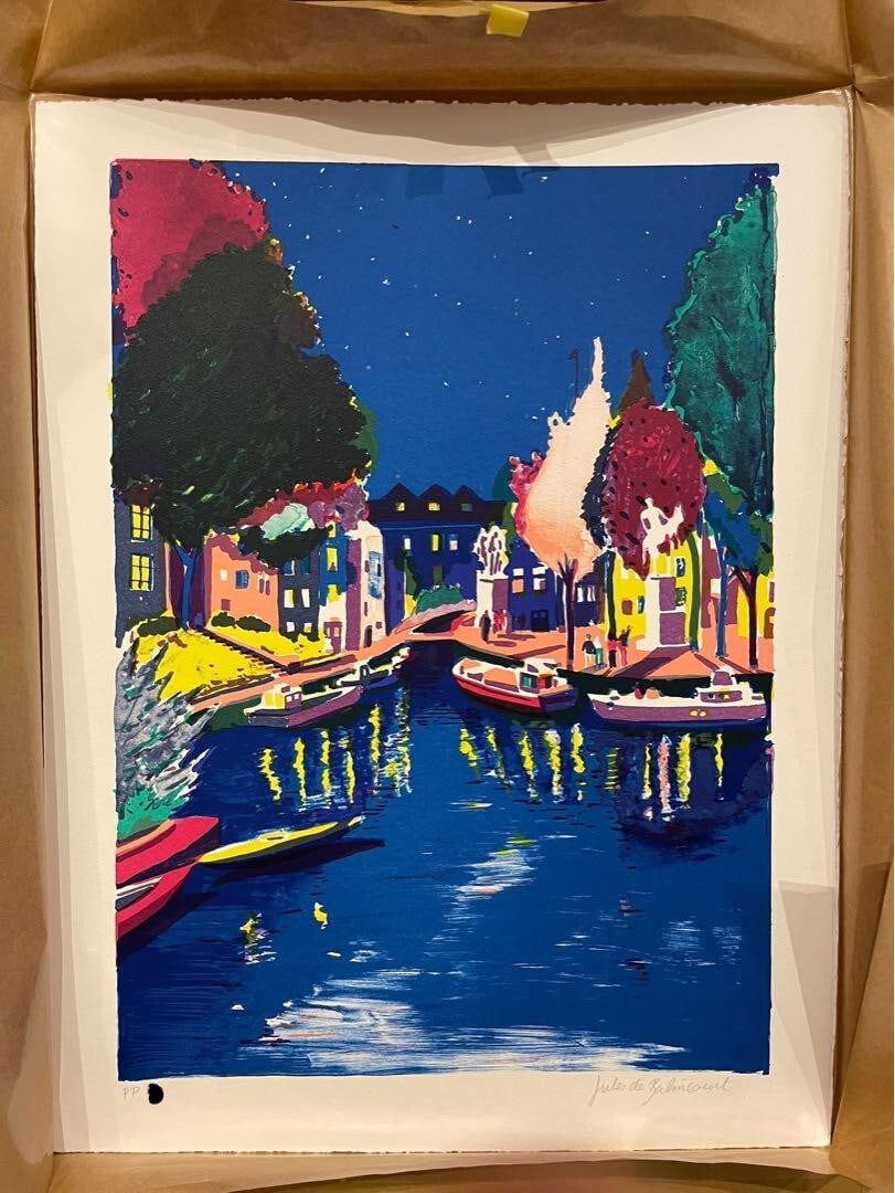 Original Lithograph Print Signed Numbered Boat by Jules de Balincourt (1 of 4)