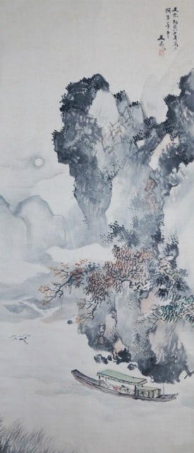 Japanese Hanging Scroll Art Red Cliff Tani Buncho Kakejiku Latter Antique: Japanese Hanging Scroll Art Red Cliff Tani Buncho Kakejiku Latter Antique Item Specifics: Artist: Tani Buncho Subject: Latter Ode to the Red Cliff Material: Ink and color on paper Style: Japanese Year