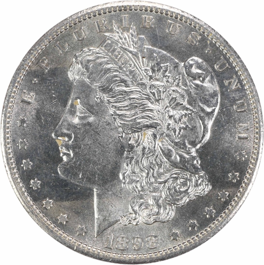 1898-S Morgan Silver Dollar Choice BU Uncertified: 1898-S Morgan Silver Dollar Choice BU Uncertified Choice BU Uncertified 1898-S Morgan Silver Dollar features a Choice BU Uncirculated grade, indicating excellent condition with minimal wear, and is ce