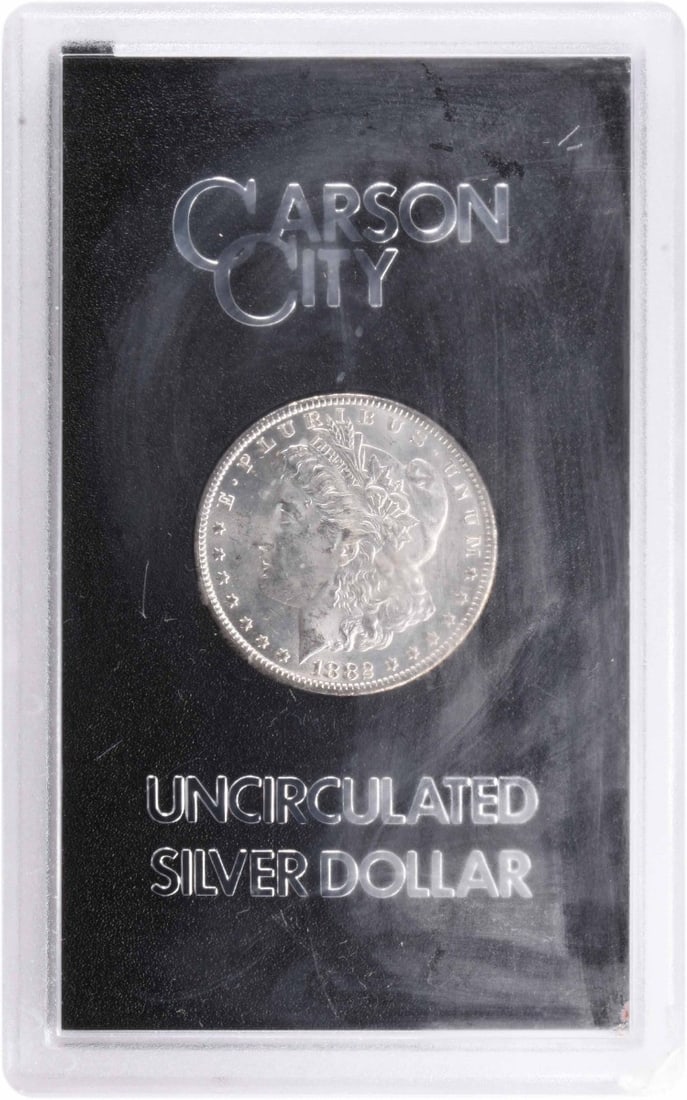 Morgan Silver Dollar Brilliant Uncirculated CC 1882 GSA Holder: Morgan Silver Dollar Brilliant Uncirculated CC 1882 GSA Holder The 1882 Morgan Silver Dollar is a stunning example of American numismatics, boasting a brilliant uncirculated finish and a rich history.