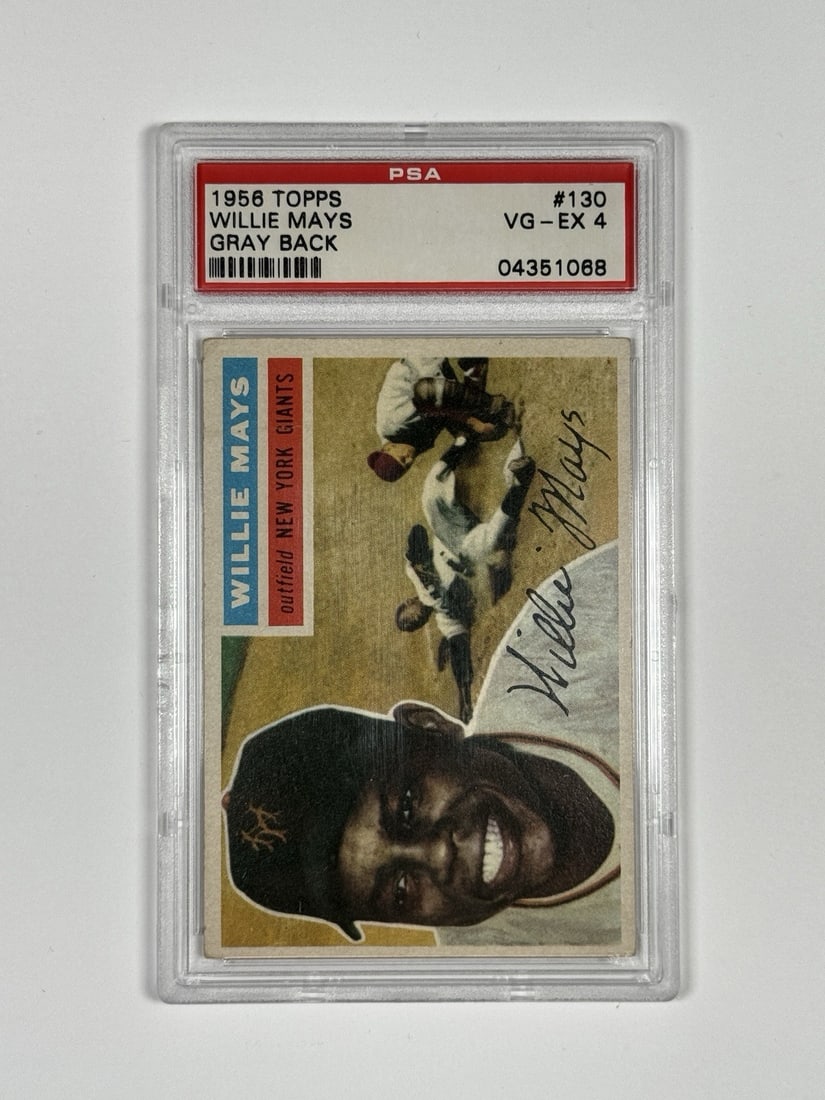 TOPPS WILLIE MAYS GRAY BACK 1956 #130 PSA 4 (1 of 2)
