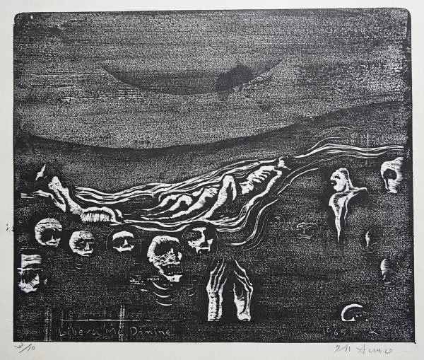 Akira Kurosaki 1965 Woodblock Print Libera me Domine Ltd Ed 3 10 Signed Rare: Akira Kurosaki 1965 Woodblock Print Libera me Domine Ltd Ed 3 10 Signed Rare Item Specifics: Artist: Akira Kurosaki Subject: Abstract / Religious Material: Woodblock print on Mino paper Style: Japanes