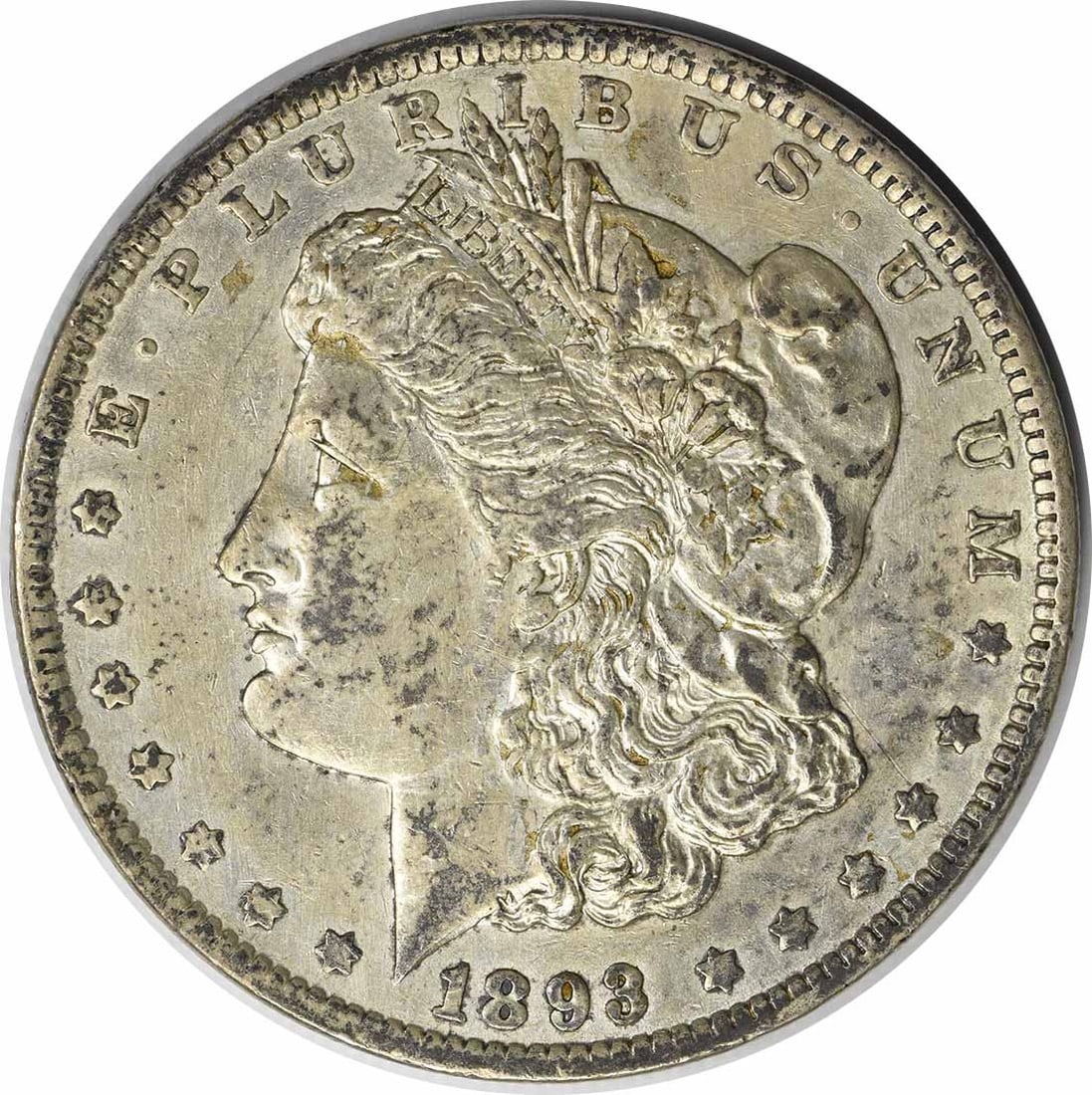 Morgan Silver Dollar 1893 AU Uncertified: Morgan Silver Dollar 1893 AU Uncertified The 1893 Morgan Silver Dollar is a circulated coin with an AU grade, bearing the signature of George T. Morgan, the designer. Made of 90% silver and 10% copper