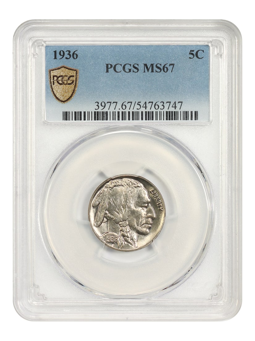 PCGS MS67 5C Buffalo Nickel: PCGS MS67 5C Buffalo Nickel PCGS MS67 5C Buffalo Nickel, certified by the prestigious Professional Coin Grading Service (PCGS) with a high grade of MS67, showcasing exceptional mint state condition.