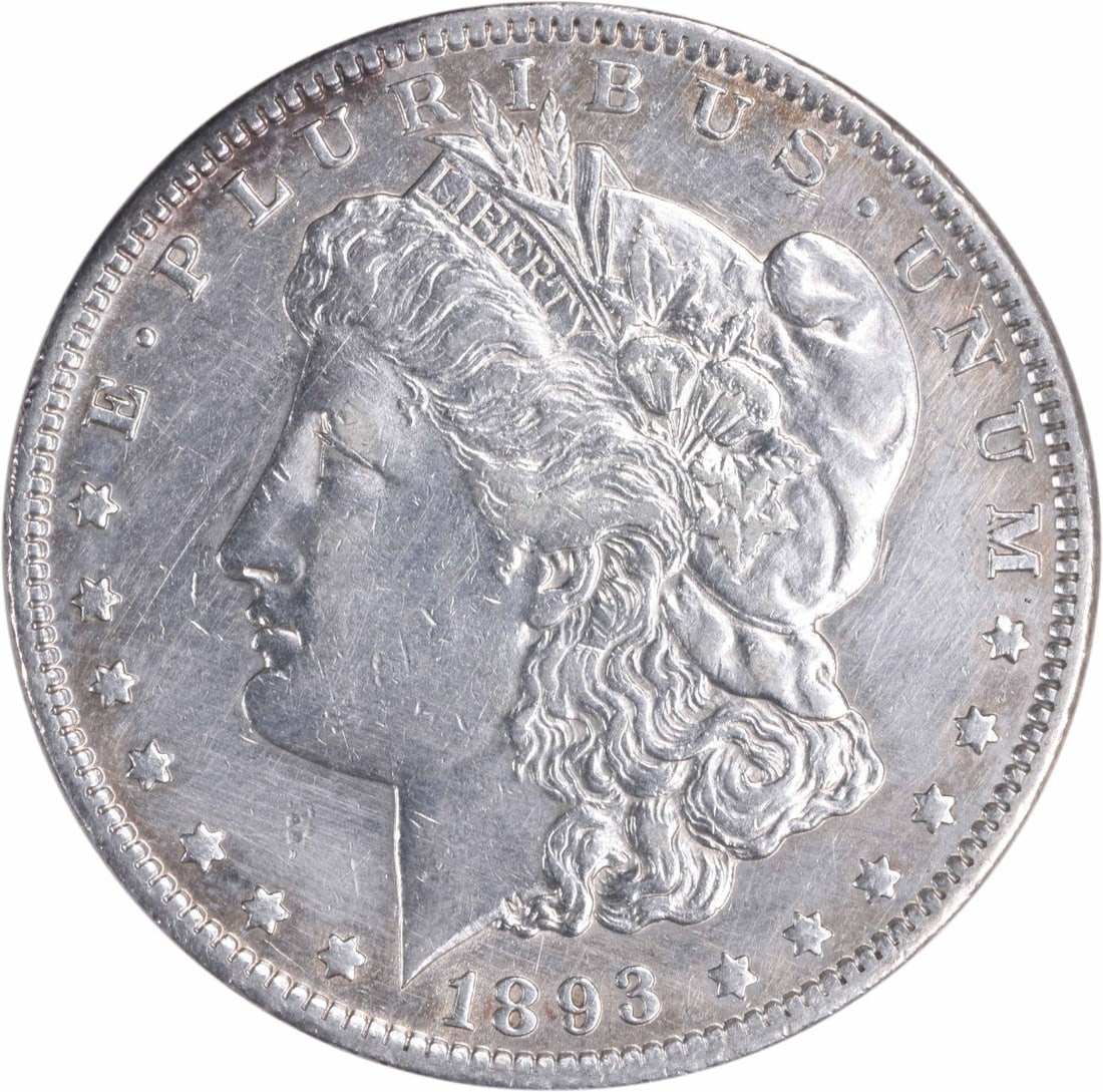 Morgan Silver Dollar AU Uncertified 1893: Morgan Silver Dollar AU Uncertified 1893 The 1893 Morgan Silver Dollar is a circulated coin featuring George T. Morgan's iconic design, made from 90% silver and 10% copper. With its reeded edge and di
