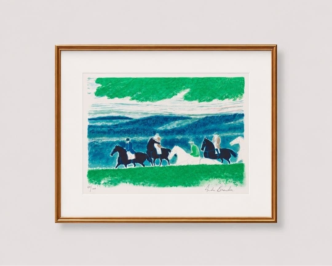 Equestrian Art Signed Framed Riders Andre Brasilier Lithograph Loupeigne (1 of 7)