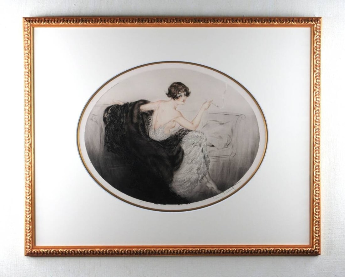 Signed Framed Artwork Etching by Louis Icart 1924: Signed Framed Artwork Etching by Louis Icart 1924 Item Specifics: Artist: LOUIS ICART Unit Of Sale: Single Piece Image Orientation: Portrait Signed: Yes Period: Art Deco (1920-1940) Material: Paper Fr