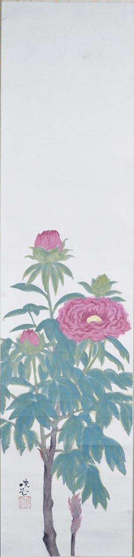 Japanese Hanging Scroll Painting Peony by Nonagase Banka Modern Nihonga: Japanese Hanging Scroll Painting Peony by Nonagase Banka Modern Nihonga Item Specifics: Artist: Nonagase Banka Subject: Peony Material: Paper or Silk Style: Japanese Year Of Production: 2010 Product D