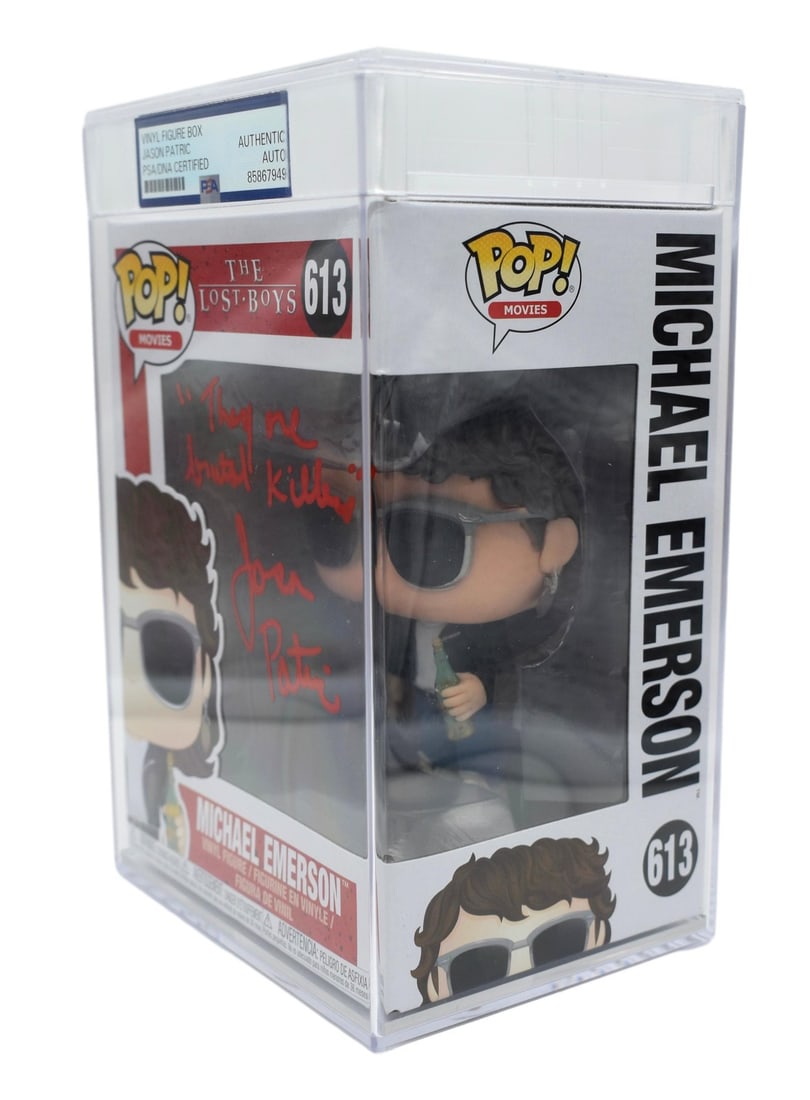 Signed Jason Patric Lost Boys Encapsulated Auto Funko Pop PSA DNA 65: Signed Jason Patric Lost Boys Encapsulated Auto Funko Pop PSA DNA 65 Signed Jason Patric Lost Boys Encapsulated Auto Funko Pop PSA DNA 65. This unique collectible features a signed Jason Patric Lost B