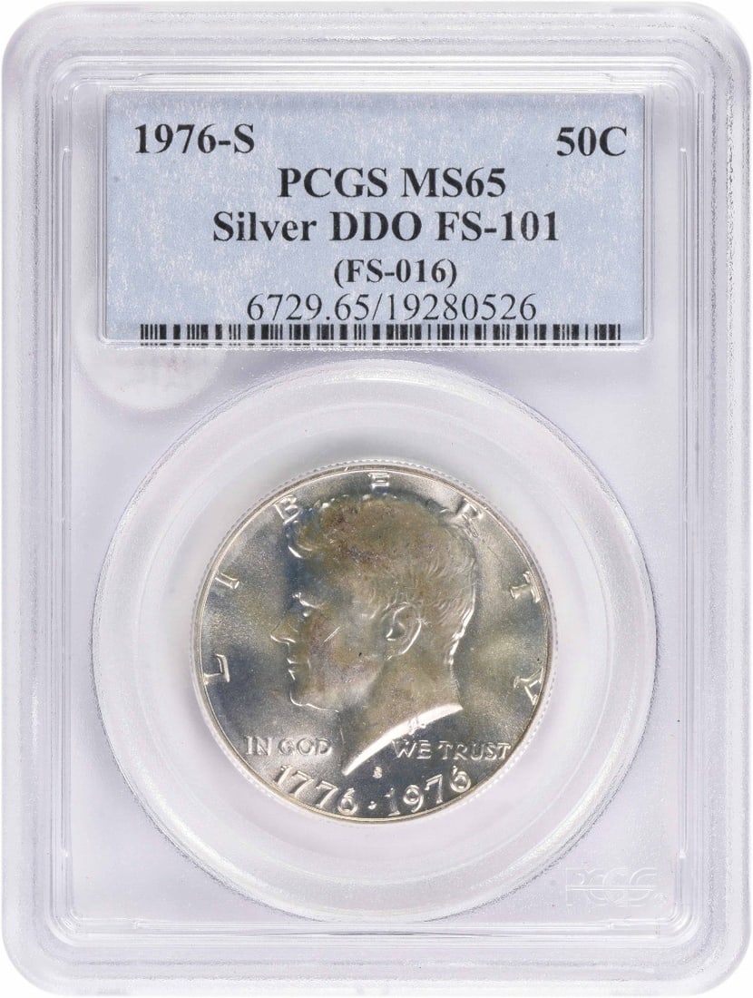 1976-S Kennedy Half Dollar Silver DDO FS-101 MS65 PCGS: 1976-S Kennedy Half Dollar Silver DDO FS-101 MS65 PCGS The 1976-S Kennedy Half Dollar Silver DDO FS-101 MS65 PCGS is a highly graded circulated coin with a notable KM number, showcasing exceptional de