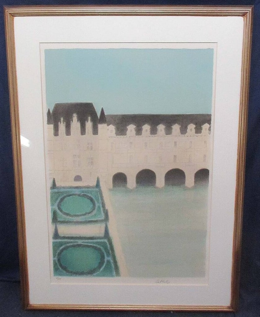 French Art Bernard Signed 86/ 175 Chenonceau Castle Lithograph Cathelin (1 of 9)