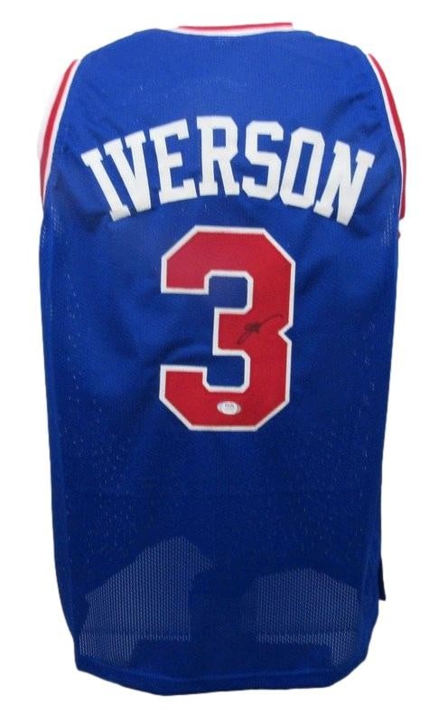 Allen Iverson HOF Autographed Custom Basketball Jersey 76ers PSA/ DNA 180342: Allen Iverson HOF Autographed Custom Basketball Jersey 76ers PSA/ DNA 180342 Item Specifics: Original/Reprint: Original Product: Jersey Team: Philadelphia 76ers League: NBA Signed: YES Product Disclai