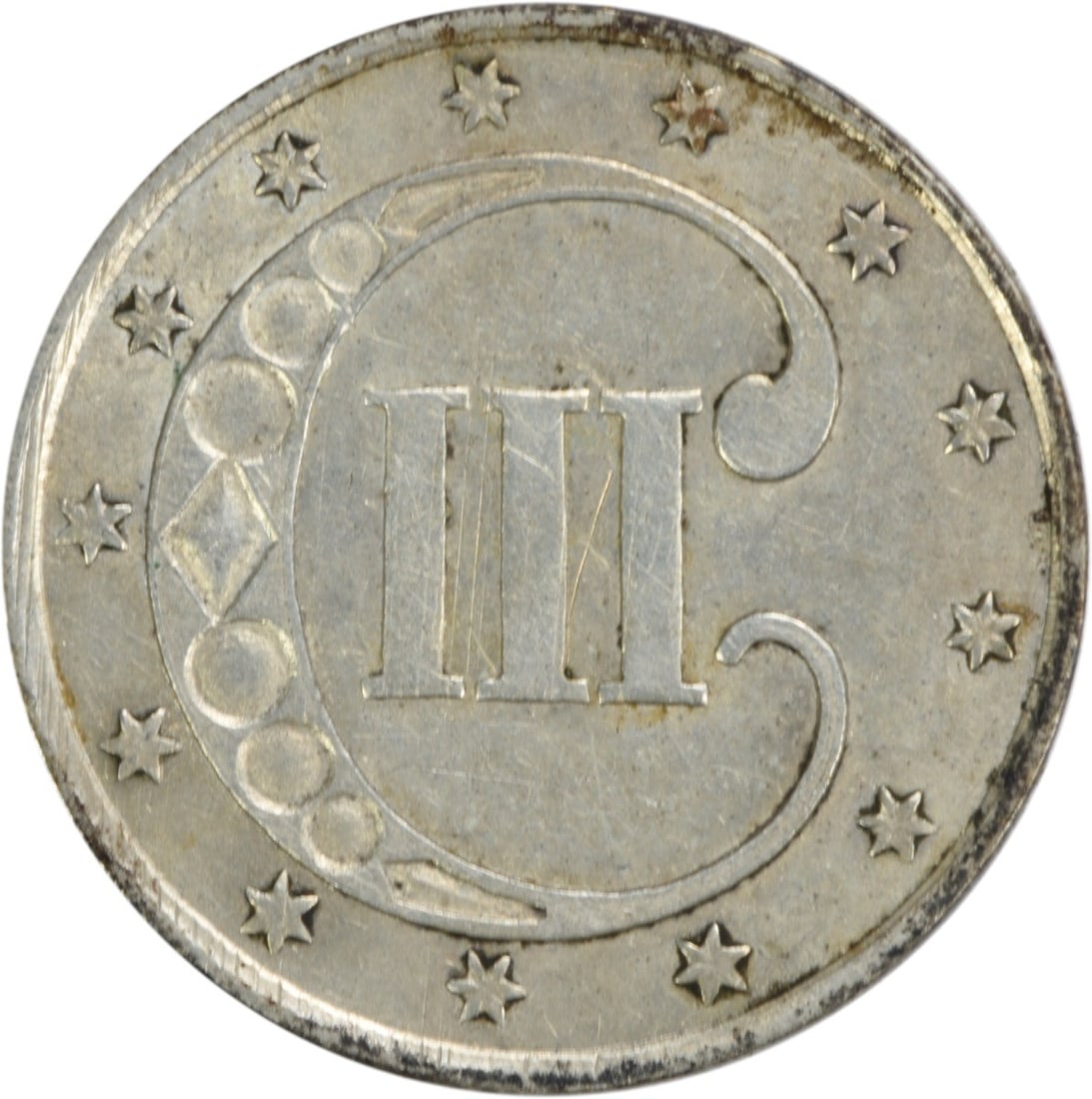 1852 Three Cent Silver BU Uncertified - 2