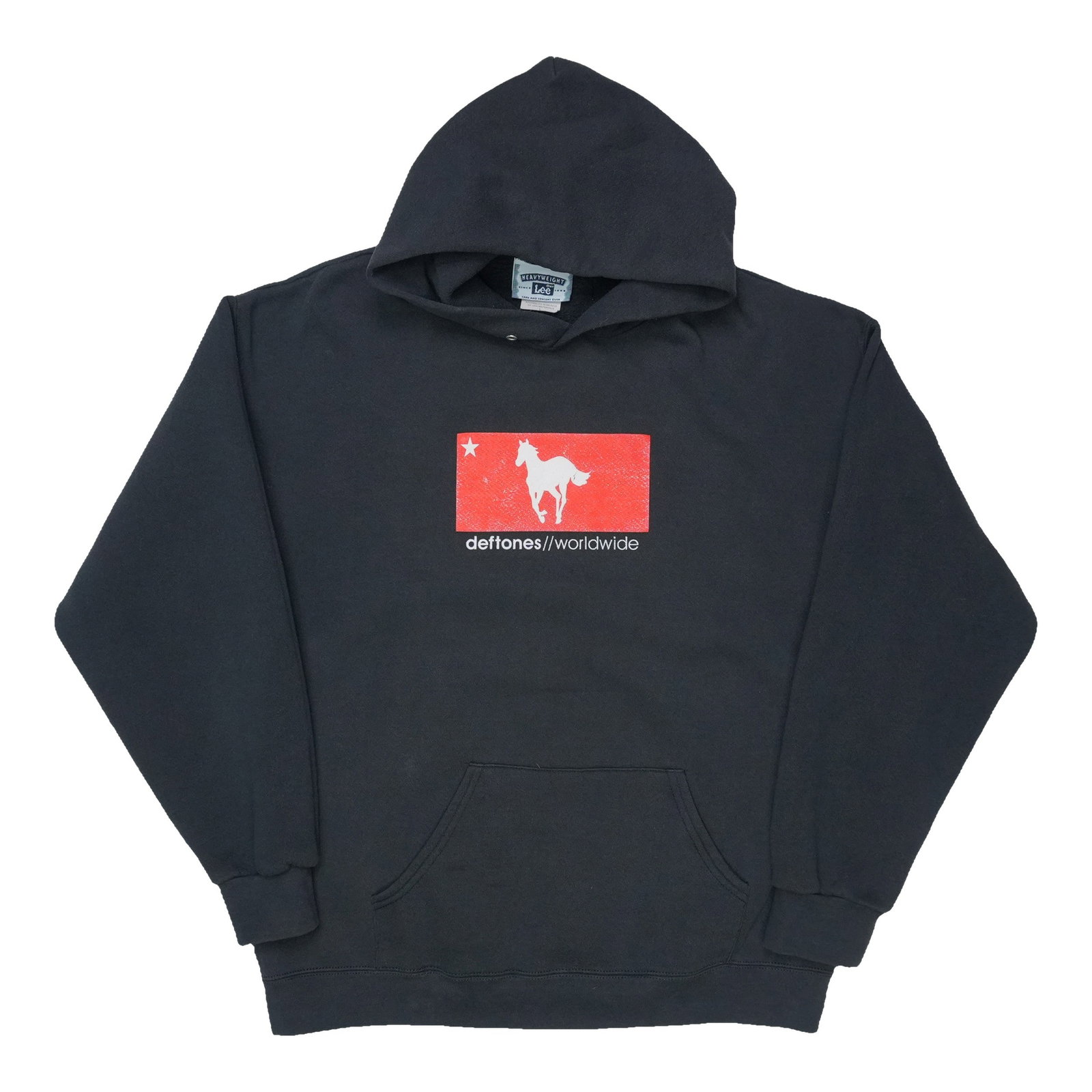 2000 Deftones Worldwide White Pony Hoodie: 2000 Deftones Worldwide White Pony Hoodie A rare and iconic piece of music history, this 2000 Deftones Worldwide White Pony hoodie is a must-have for fans of the band. Made from high-quality materials