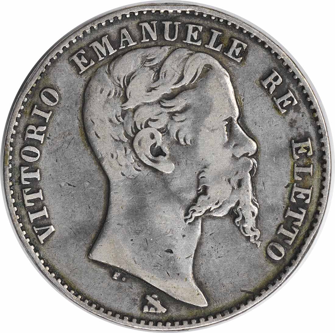 Italian States Emilia Uncertified R Lire 1860 KM12: Italian States Emilia Uncertified R Lire 1860 KM12 Silver Italian States Emilia R Lire 1860 KM12 coin, featuring a circulated state with visible wear, bearing the distinctive KM12 mark and dated 1860.