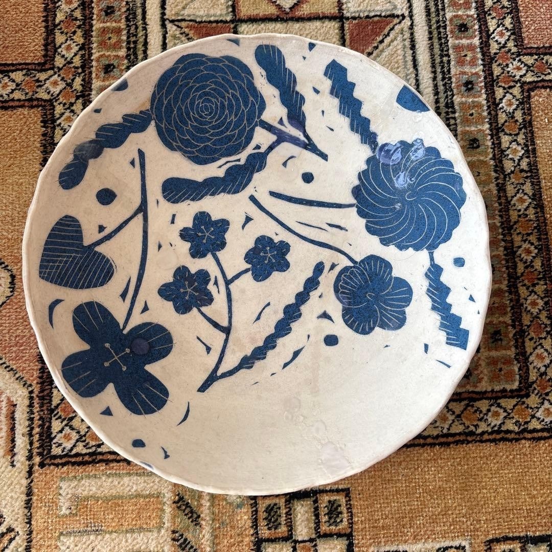 Makoto Kagoshima Round Plate Flower Blue Pottery Japanese Handmade Ceramic Art: Makoto Kagoshima Round Plate Flower Blue Pottery Japanese Handmade Ceramic Art Item Specifics: Pattern: Floral Shape: Round Occasion: All Occasions Color: Blue Material: Ceramic Set Includes: Plate Br