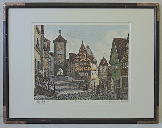Etching Hand Colored Ernst Geissendorfer Rothenburg Plnlein: Etching Hand Colored Ernst Geissendorfer Rothenburg Plnlein Item Specifics: Artist: Ernst Geissendorfer Unit Of Sale: Single Piece Signed By: Ernst Geissendorfer Image Orientation: Landscape Size: